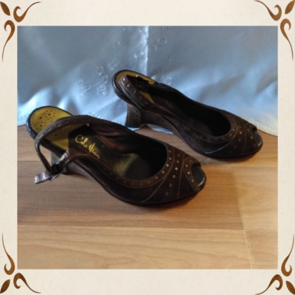 Cole Haan Brown Suede Wedges - Picture 3 of 8